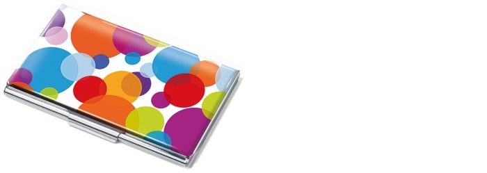 Troika Business card holder, Travel series Multicolor COLOUR BUBBLES 