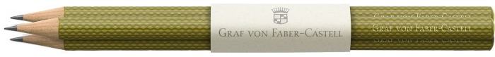 Crayon à mine en bois Faber-Castell, Graf von, série Pencil Vert Olive (Paquet de 3)