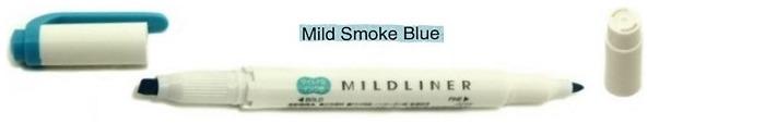 Zebra Highlighter, Mildliner Deep & Warm series Smoke blue ink