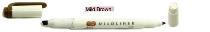 Zebra Highlighter, Mildliner Deep & Warm series Brown ink