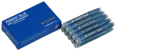 Platinum Ink cartridge, Refill & ink series PIGMENT Blue ink (Pack of 10)