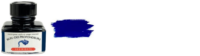 Bouteille d'encre J.Herbin, série La Perle Des Encres Encre Bleu foncé (Bleu des profondeurs)- 30ml