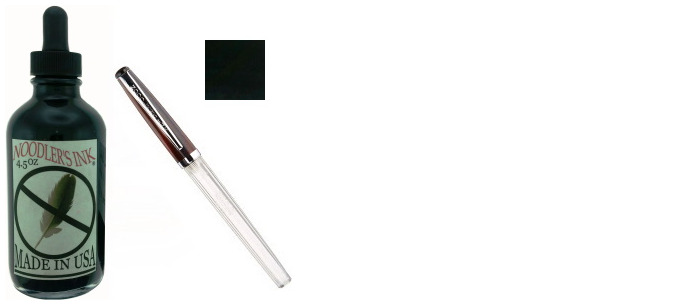 Bouteille d'encre Noodler's Ink, série 4.5 oz. Bottles Encre noire (X-Feather)- avec Stylo plume