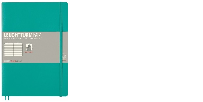 Carnet de notes Leuchtturm1917, série Notebook Softcover Composition (B5) Émeraude (Ligné, 178mm x 254mm)