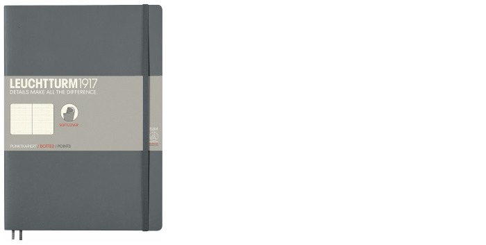 Carnet de notes Leuchtturm1917, série Notebook Softcover Composition (B5) Anthracite (Pointillé, 178mm x 254mm)