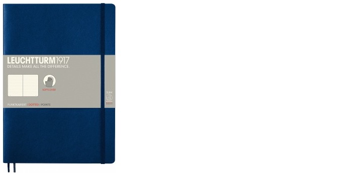 Carnet de notes Leuchtturm1917, série Notebook Softcover Composition (B5) Bleu marine (Pointillé, 178mm x 254mm)