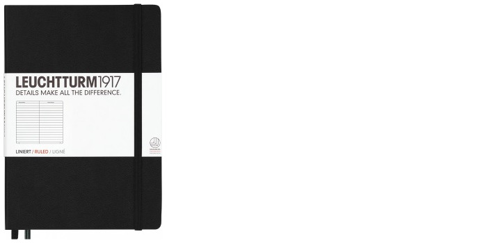 Leuchtturm1917 Notebook, Notebook Medium (A5) series Black (Ruled, 145mm x 210mm)