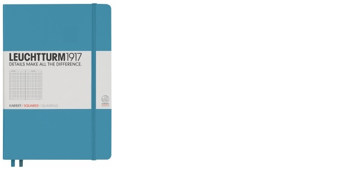 Leuchtturm1917 Notebook, Notebook Medium (A5) series Nordic blue (Squared, 145mm x 210mm)