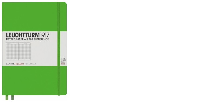Leuchtturm1917 Notebook, Notebook Medium (A5) series Fresh green (Squared, 145mm x 210mm)