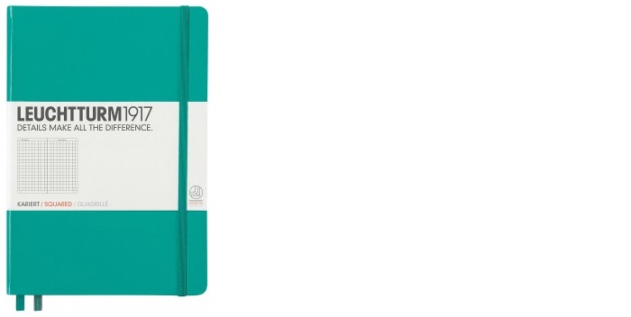 Leuchtturm1917 Notebook, Notebook Medium (A5) series Emerald (Squared, 145mm x 210mm)