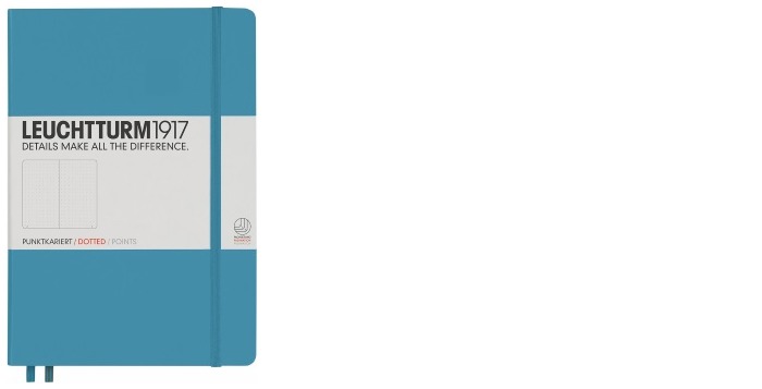 Carnet de notes Leuchtturm1917, série Notebook Medium (A5) Bleu nordique (Pointillé, 145mm x 210mm)