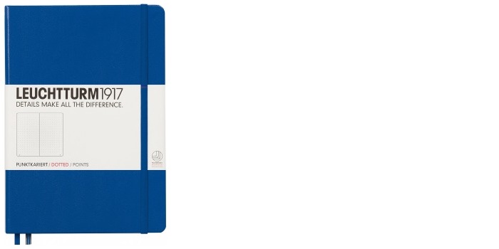 Carnet de notes Leuchtturm1917, série Notebook Medium (A5) Bleu royal (Pointillé, 145mm x 210mm)