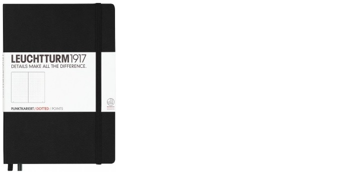 Leuchtturm1917 Notebook, Notebook Medium (A5) series Black (Dotted, 145mm x 210mm)