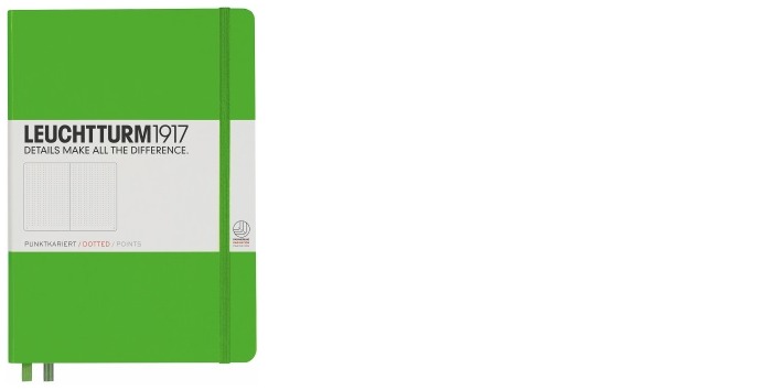 Carnet de notes Leuchtturm1917, série Notebook Medium (A5) Vert frais (Pointillé, 145mm x 210mm)