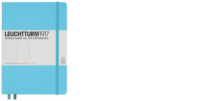 Carnet de notes Leuchtturm1917, série Notebook Medium (A5) Bleu glace (Pointillé, 145mm x 210mm)