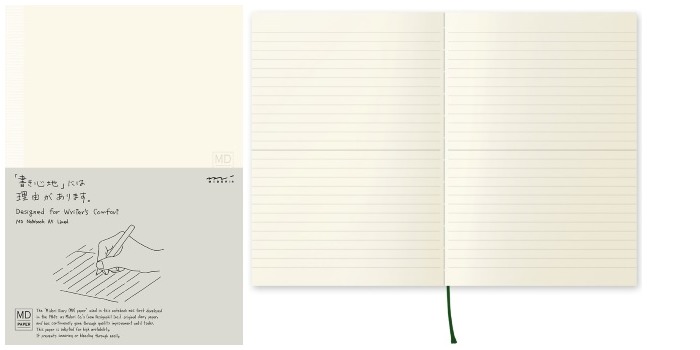 Carnet de notes (A5) Midori, série MD Paper Crème (Ligné, 148mm x 210mm)