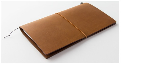 Carnet de notes Traveler's Company, série Leather Notebook Brun pâle (Papier uni)