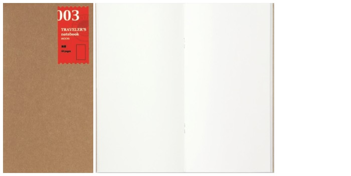Recharge de carnet Traveler's Company, série Notebook Refill Blanc (Uni, 110mm x 210mm)
