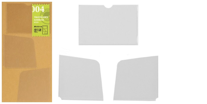 Traveler's Company Adhesive pocket, Notebook Refill series Transparent