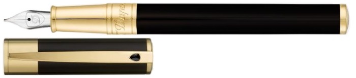 Dupont, S.T. Fountain pen, D-Initial series Black GT