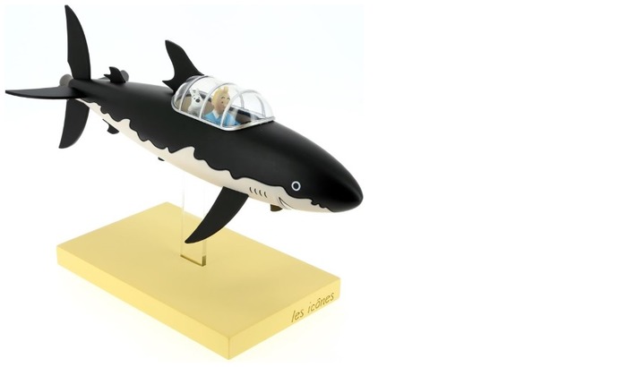 Figurine Tintin, série Décorations Sous-marin requin (Les Icônes)