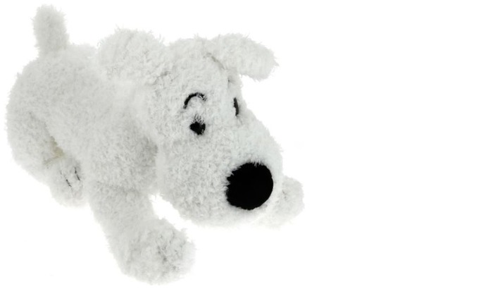 Peluche de luxe Tintin, Milou (37 cm) sans boîte