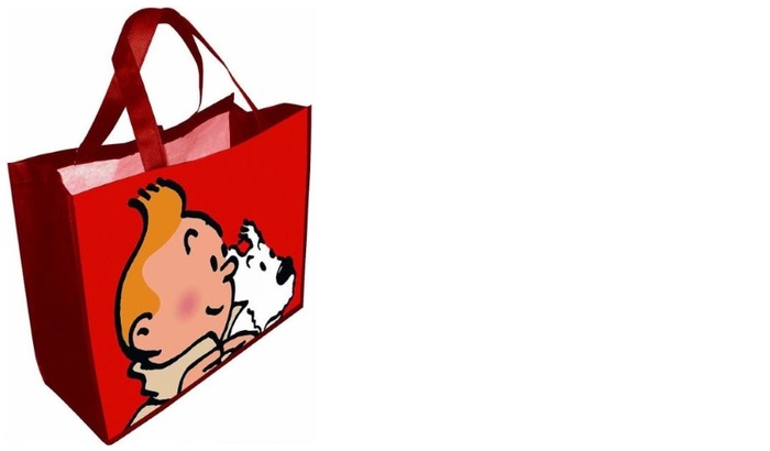 Tintin Bag, Shopping series Tintin & Snowy Red