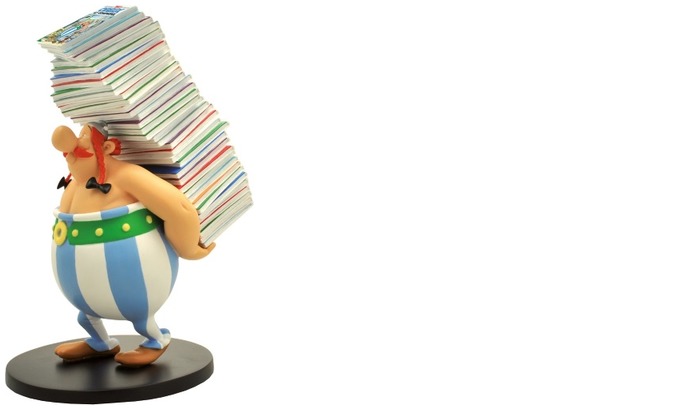 Comics Figurine, Asterix series - Obelix stack of comic books