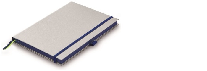 Carnet de notes (A6) Lamy, série Couverture rigide Argent métallique/Bleu (102mm x 144mm)