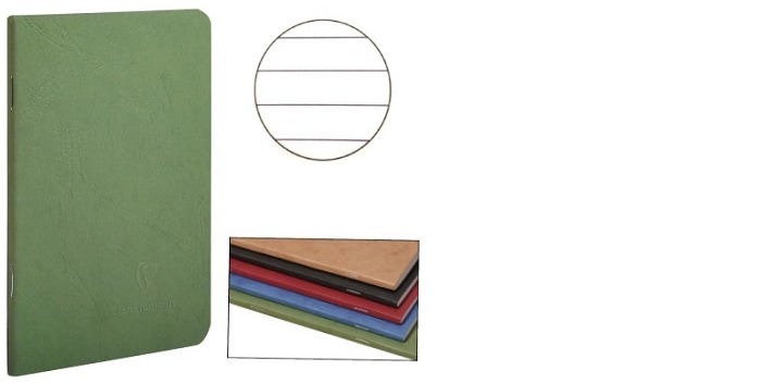 Clairefontaine (A7+) Staplebound notebook, Age Bag series Green (90 mm x 140 mm, lined)