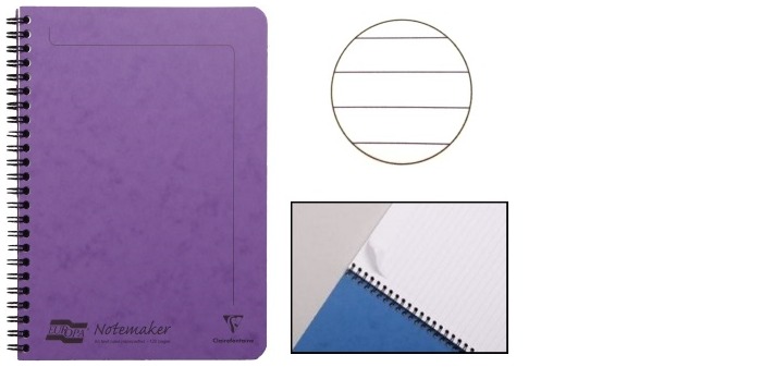 Clairefontaine (A5) Wirebound notebook, Europa series Violet (148 mm x 210 mm, lined)
