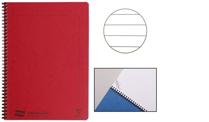 Clairefontaine (A4) Wirebound notebook, Europa series Red (210 mm x 297 mm, lined)