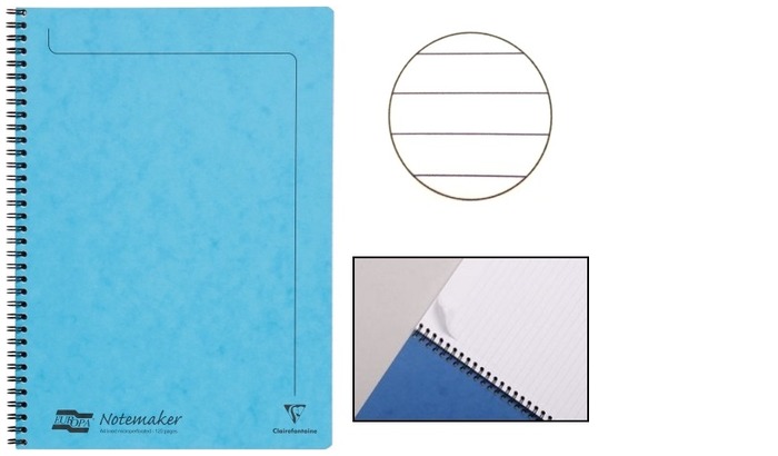 Clairefontaine (A4) Wirebound notebook, Europa series Turquoise (210 mm x 297 mm, lined)
