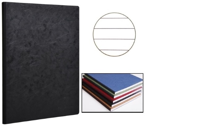Clairefontaine (A4) Clothbound notebook, Age Bag series Black (210 mm x 297 mm, lined)