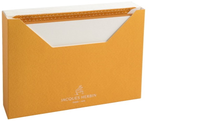 Ensemble cartes & enveloppes C6 Jacques Herbin, série Papeterie doublure Ambre 