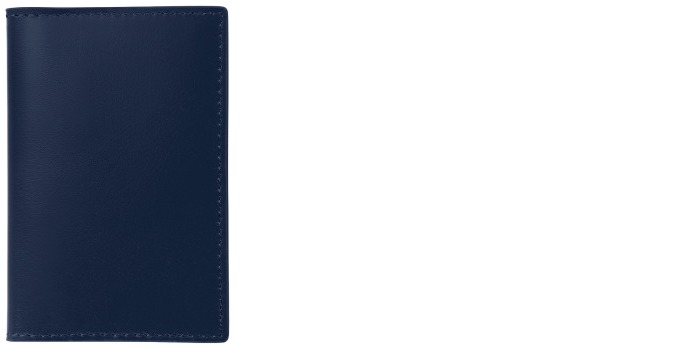 Porte-cartes de visite Jacques Herbin, série Cuir Bleu marine