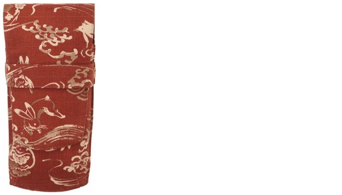 Taccia Pen pouch, Kimono series Crimson Hare (Triple)