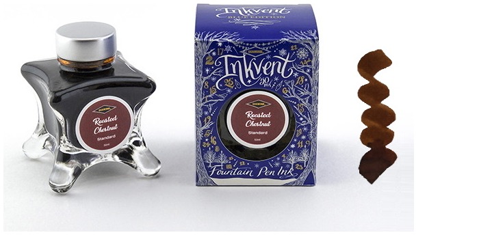 Bouteille d'encre Diamine, série Inkvent Encre Roasted Chestnut (50ml)