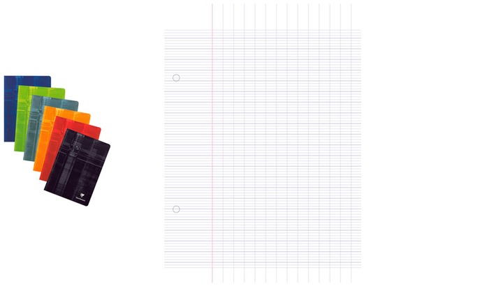 Clairefontaine Notebook, Cahier piqué séyès series Varied colors (6.69 in x 8.66 in)
