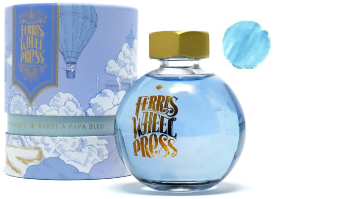 Ferris Wheel Press ink bottle, High Tea Collection series Blue Cotton Candy ink- 85ml