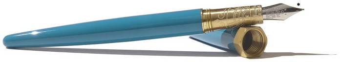 Stylo plume Ferris Wheel Press, série The Brush Fountain Pen Bleue sarcelle (Pointe en acier inoxydable)