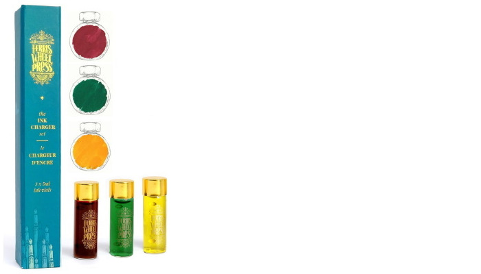 Ferris Wheel Press Ink bottles set, Ink Charger Set series Peppermint Drop - Buttered Popcorn - Candy Marsala inks (3 x 5ml)