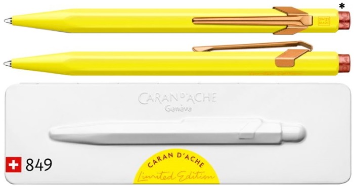 Caran d'Ache Ballpoint pen, 849 Claim Your Style Ltd Edt II series Canary Yellow
