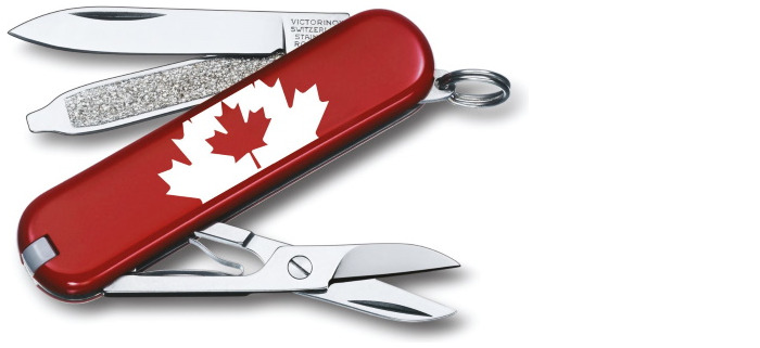 Couteau Victorinox, série Petits couteaux de poche Rouge-Drapeau canadien (Classic SD)
