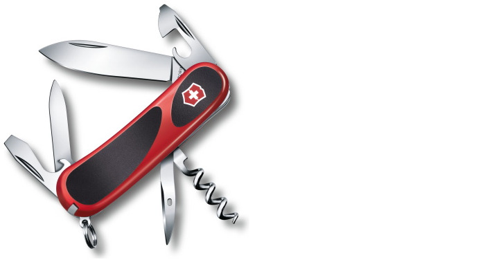 Victorinox Knife, Medium Pocket Knives series Red/Black (Evolution Grip 10)