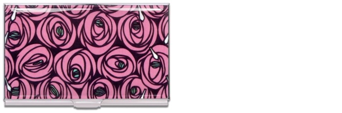Acme Writing Tools Business card holder, Charles Rennie Mackintosh series Pink 