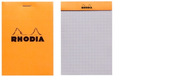 Bloc notes Rhodia, série Basics Orange (#12-Quadrillé)