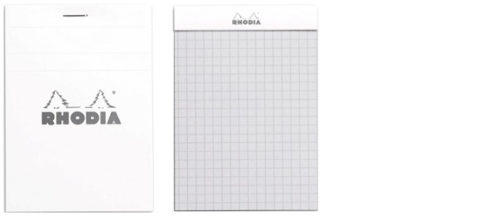 Rhodia Note pad, Basics series White (#12-Squared grid)
