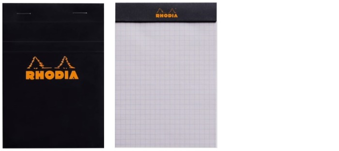 Rhodia Note pad, Basics series Black (#13-Squared grid)