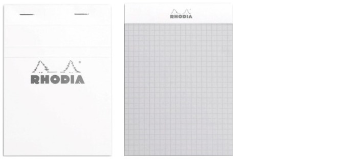 Rhodia Note pad, Basics series White (#13-Squared grid)